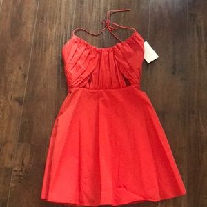 Zara orange dress.